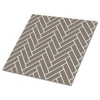 FLIESENAUFKLEBER 9 Stück 30x30 cm selbstklebend Fischgrätmuster - Beige, Textil (30/1.6/30cm) - TULUP