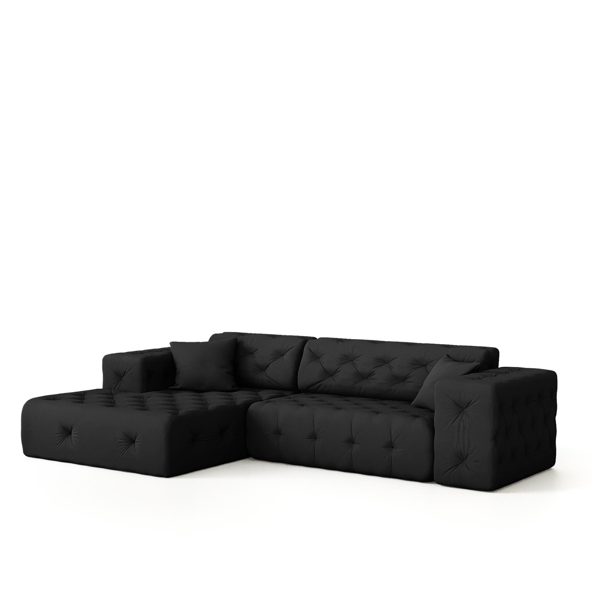 ECKSOFA Chantal - Schwarz, Holzwerkstoff/Textil (266/171cm) - Fun Möbel