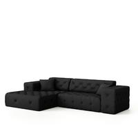 ECKSOFA Chantal - Schwarz, Holzwerkstoff/Textil (266/171cm) - Fun Möbel