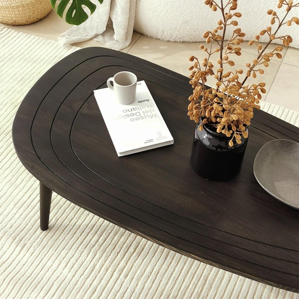 COUCHTISCH mit abgerundeten Kanten 115/50/38 cm - Anthrazit, Holzwerkstoff (136/50/38cm) - Calicosy