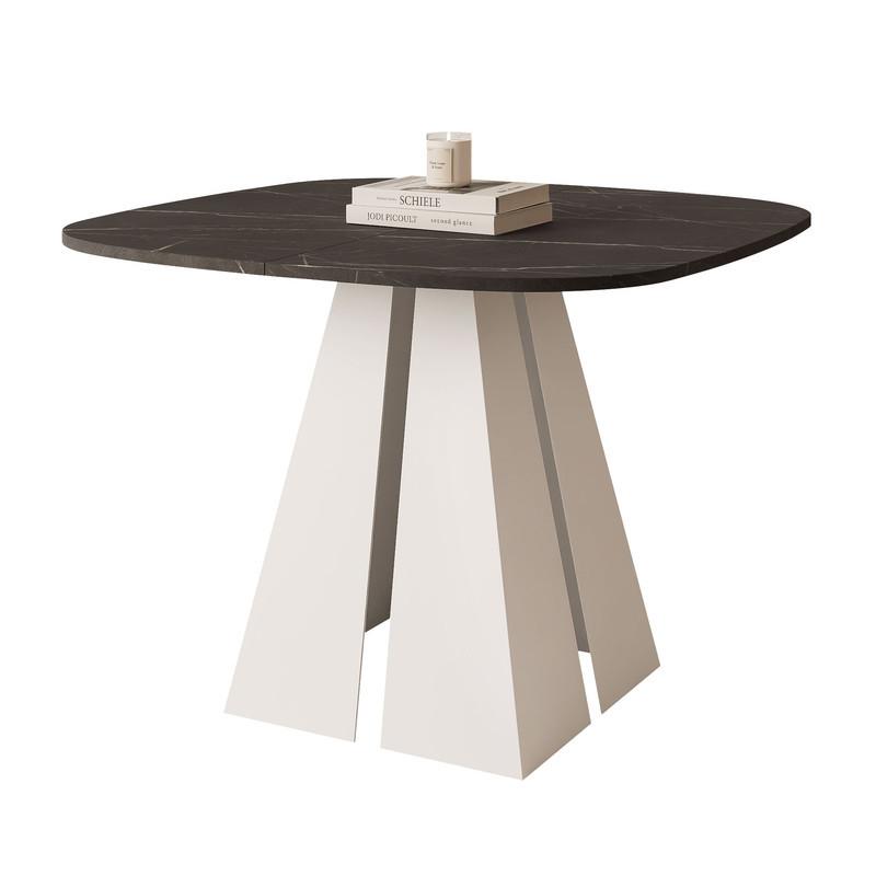 AUSZIEHTISCH ZELO 120/60/76 cm, Weiß / Grigia Pietra (Steingrau) - Weiß/Grau, Holzwerkstoff/Metall (60/120/76cm) - Idohome