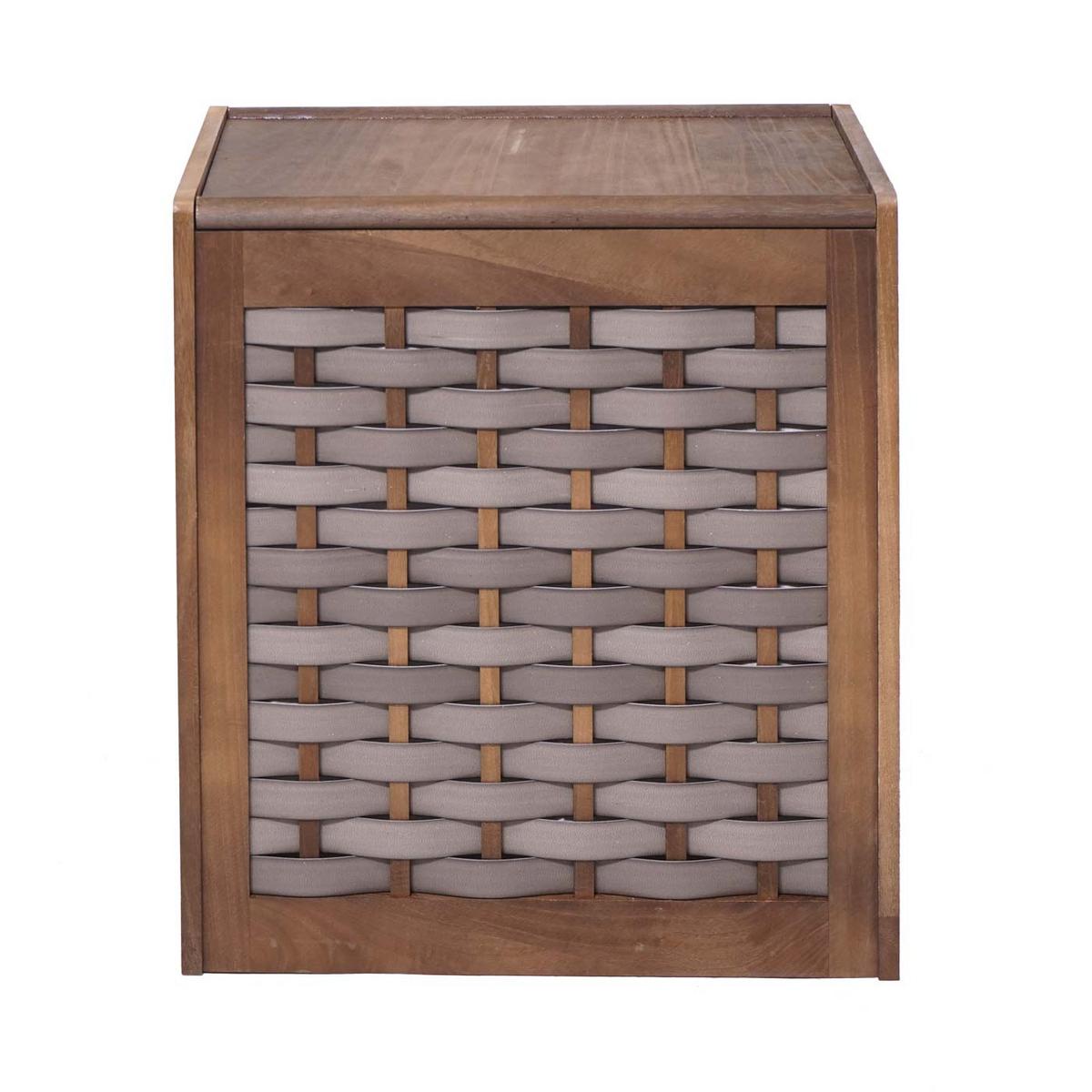 WÄSCHEKORB Braun, Grau - Braun/Grau, Holz (51/61/35cm) - MCW