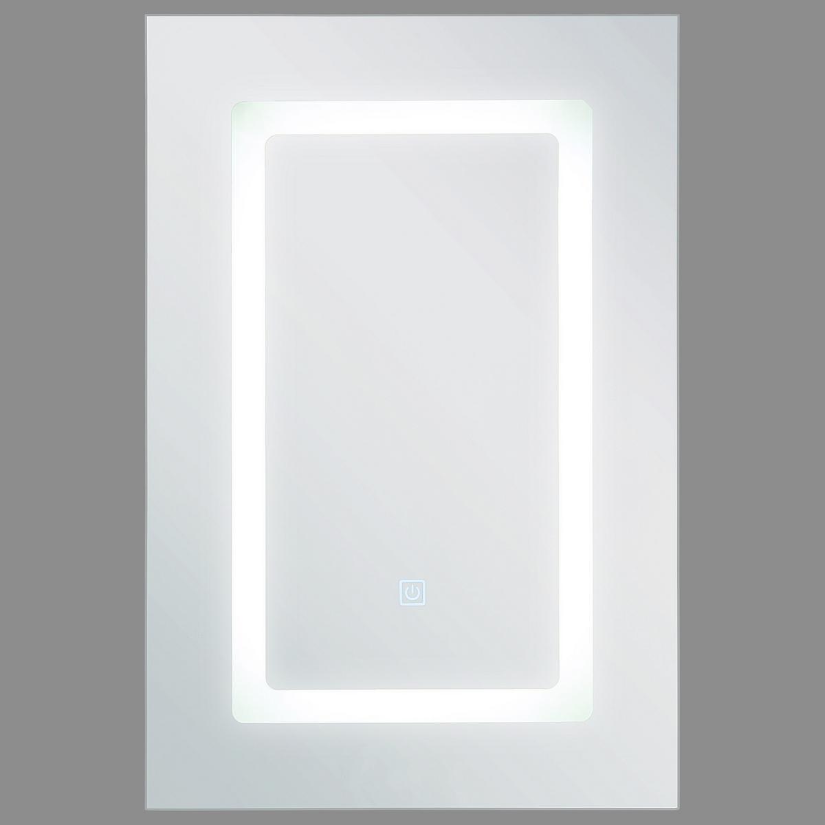 BAD SPIEGELSCHRANK weiß/silber mit LED-Beleuchtung 40/60 cm Condor - Silberfarben/Weiß, Holz (40/60/12cm) - Beliani