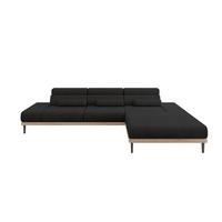 ELEKTRISCHES ECKSOFA Rechts MONA 316x205x85 Schwarz Velours - Schwarz/Graphitfarben, Holzwerkstoff/Textil (316/205cm) - ALTDECOR