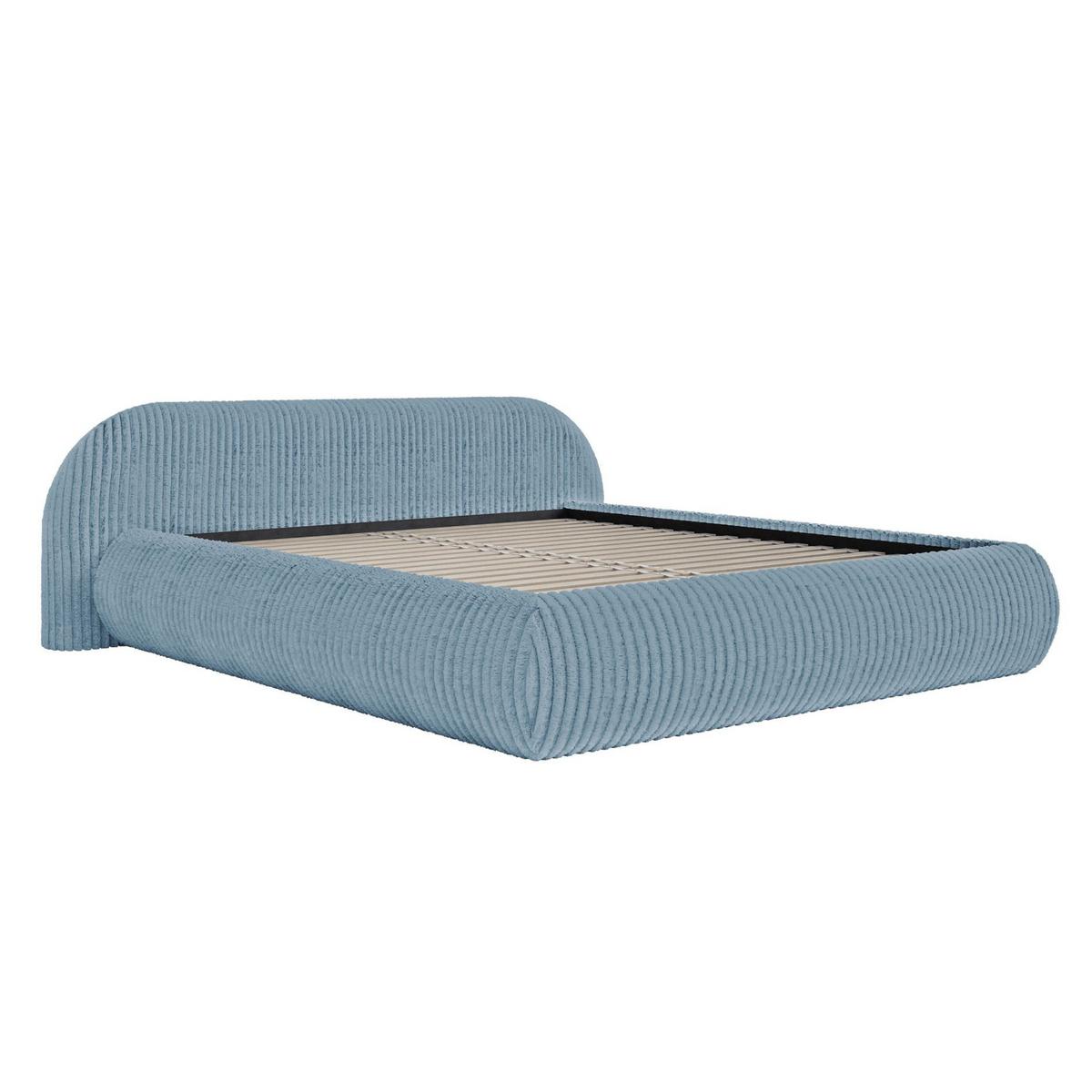 POLSTERBETT Shels Low Blau 160x200 cm - Blau/Schwarz, Kunststoff/Textil (160/200cm) - Selsey