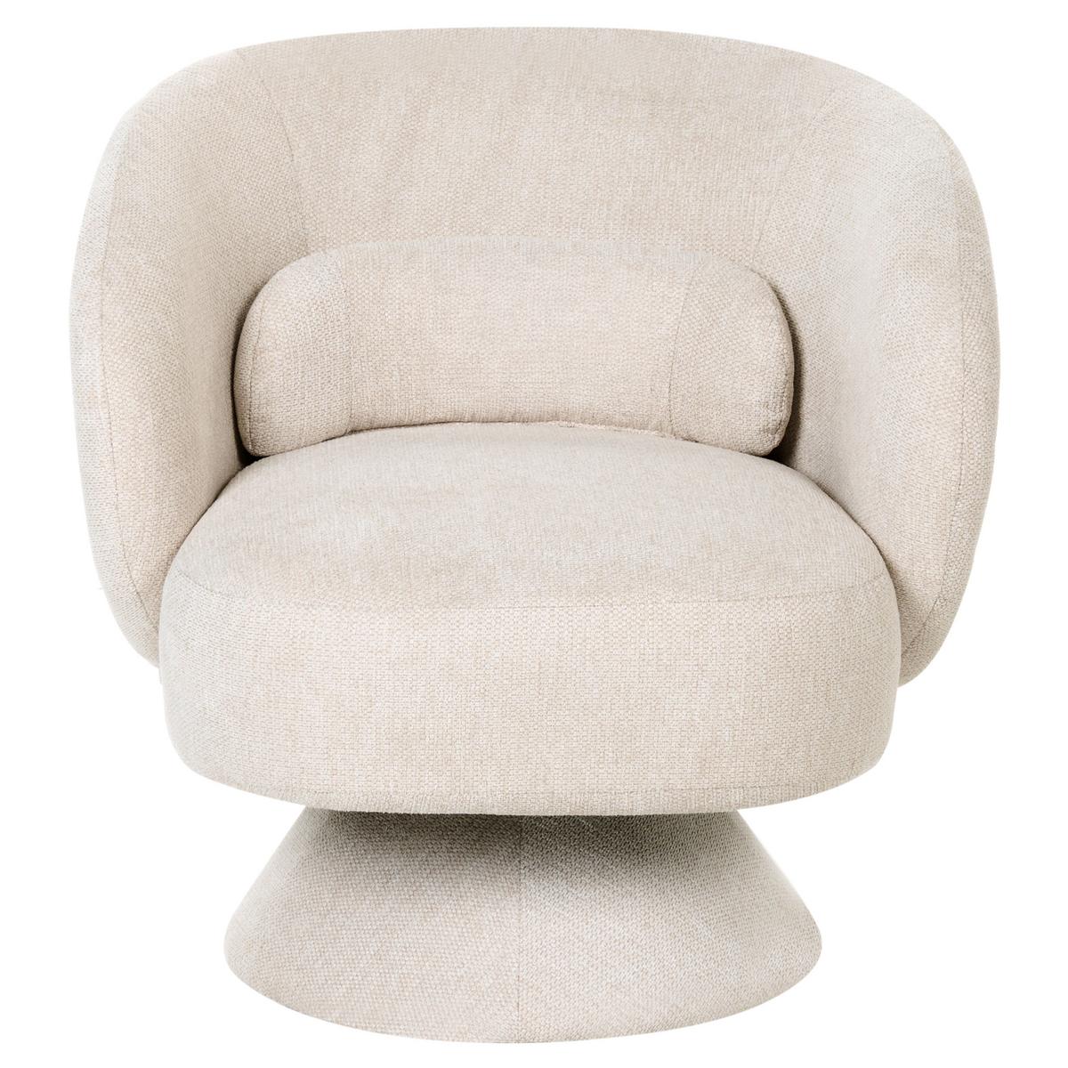 DREHSESSEL Hellbeige Lieksa - Beige, Textil (77/77/64cm) - Beliani