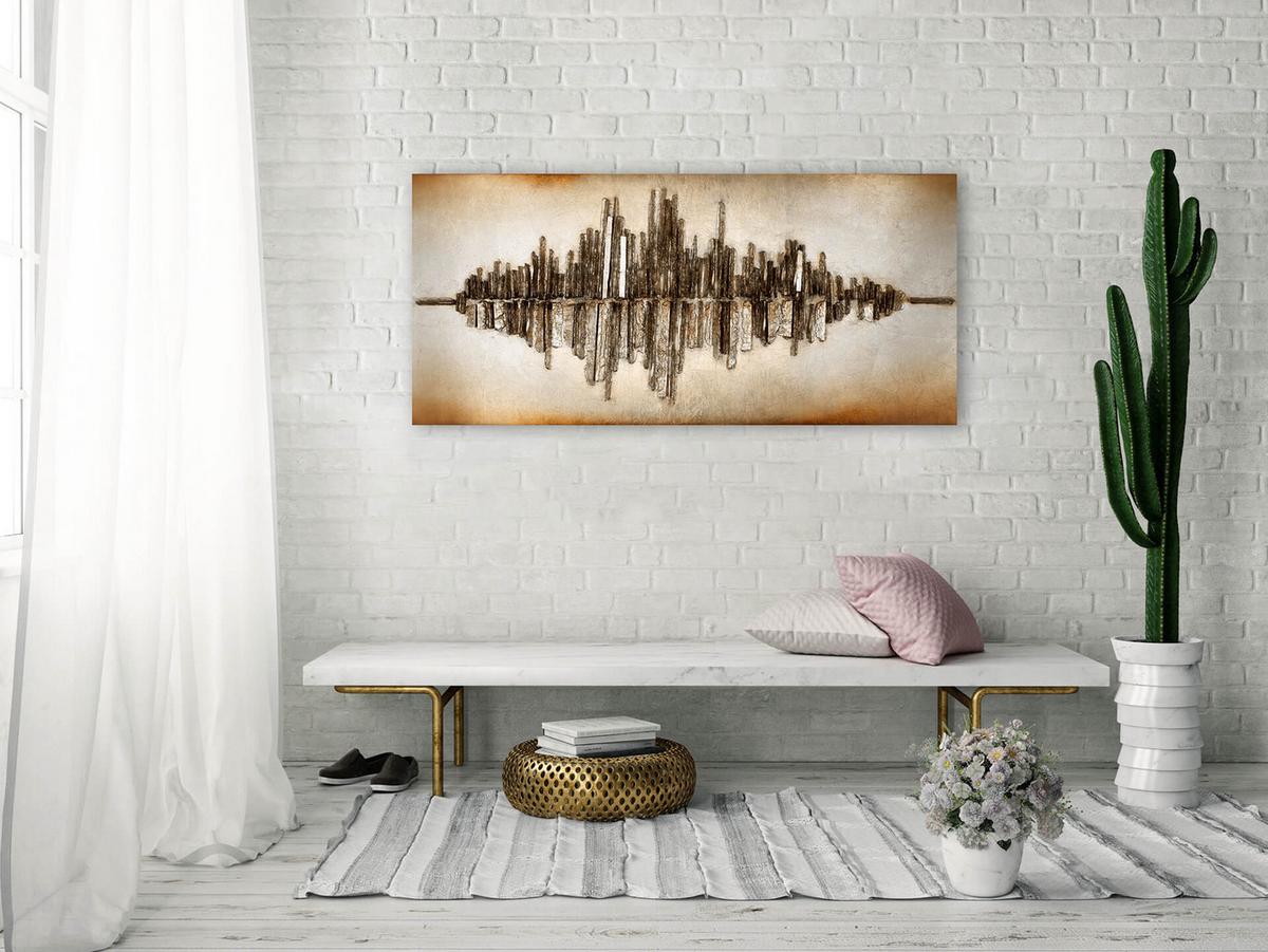 HOLZBILD Gold 120/55 cm - Goldfarben, Holz (7.6/55cm) - KUNSTLOFT