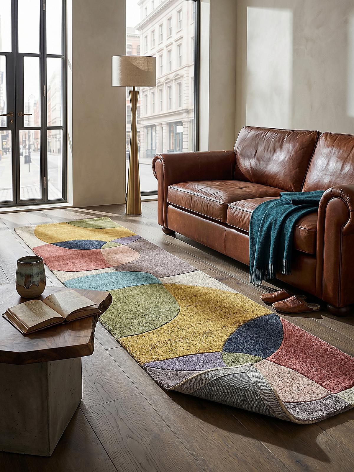 WOLLTEPPICH AIRE, abstrakt, aus Wolle, Bunt, 60 x 230 cm - Multicolor, Textil (230/60cm) - KADIMA DESIGN