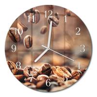 WANDUHR aus Glas Ø30 cm - Kaffeebohnen - Braun, Glas (30/30/0.4cm) - TULUP