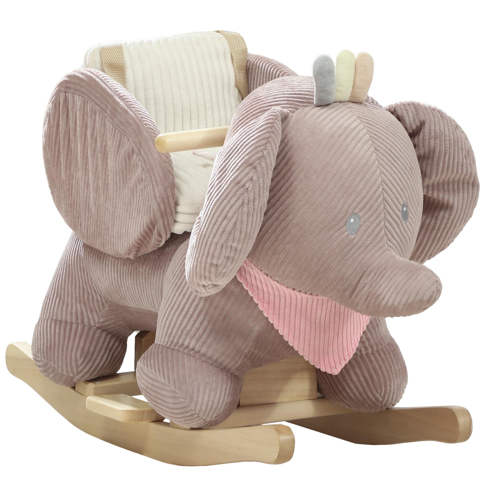 SCHAUKELTIER Elefant-Schaukel interaktive Tiergeräusche weiche Füllung Braun - Braun, Textil (32/49/65cm) - AIYAPLAY