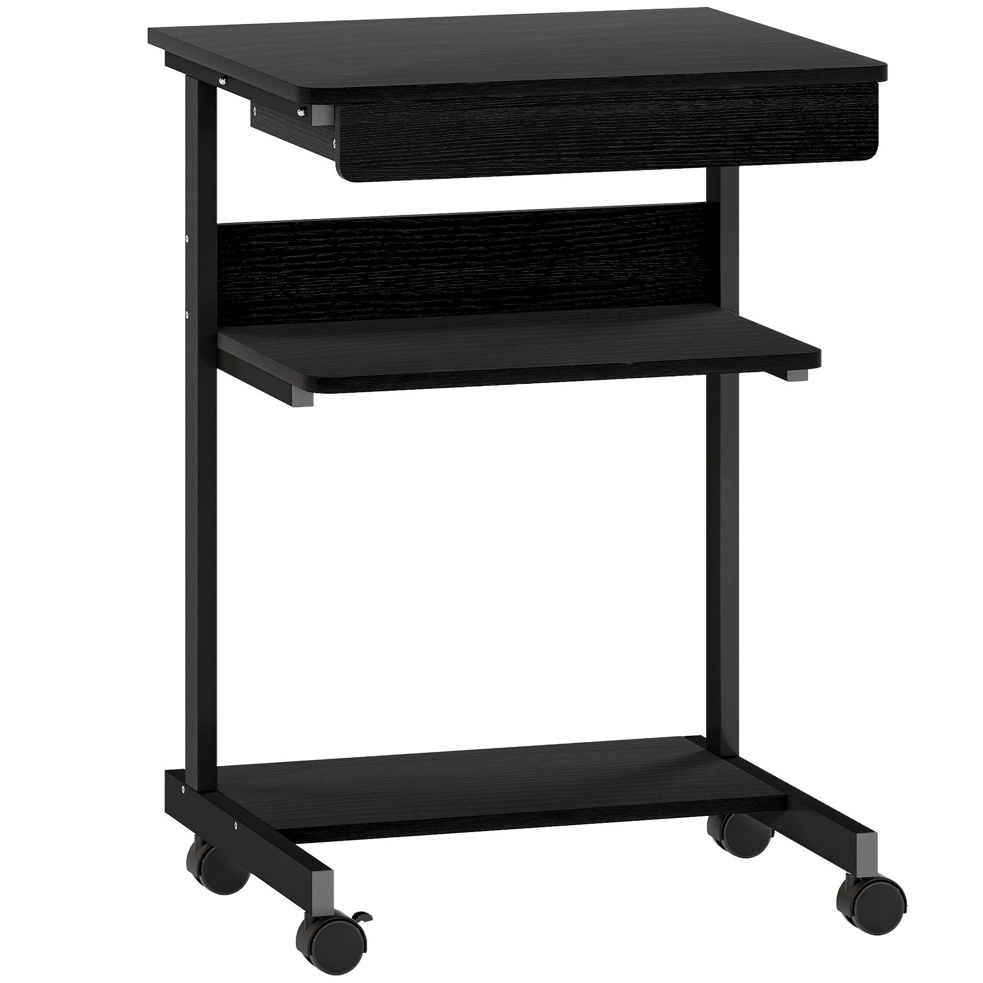 SCHREIBTISCH Spanplatte Metall Schwarz - Schwarz, Holzwerkstoff/Metall (56/51/79cm) - HOMCOM