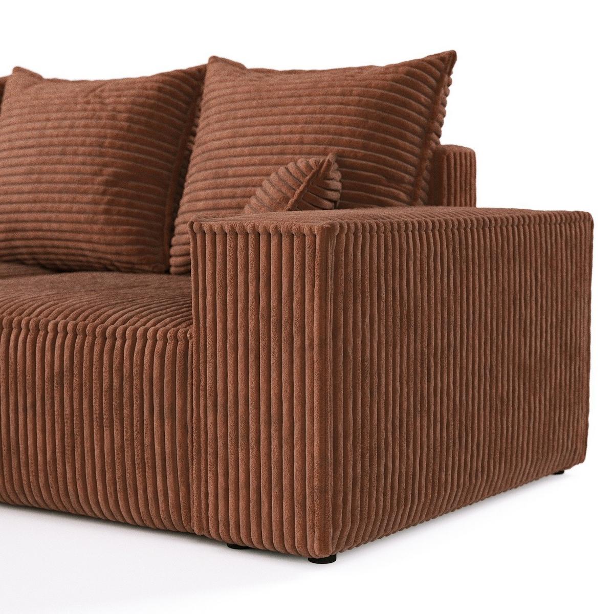 ECKSOFA SENSO mit Schlaffunktion Kupfer im Tilia Stoff - Schwarz/Kupferfarben, Holz/Holzwerkstoff (255/148cm) - AltaBeds