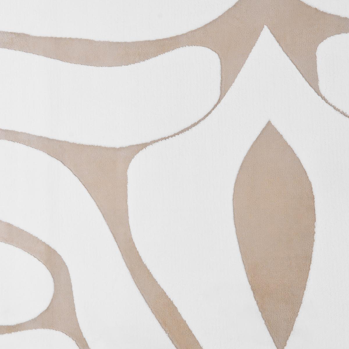 TEPPICH Beige/Weiß 160/230 cm Hartz - Beige/Creme, Textil (160/230cm) - Beliani