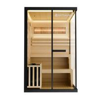 SAUNA Vantaa 120 x 120 cm mit 3,5 kW Saunaofen - Schwarz, Holz (120/200/120cm) - Artsauna