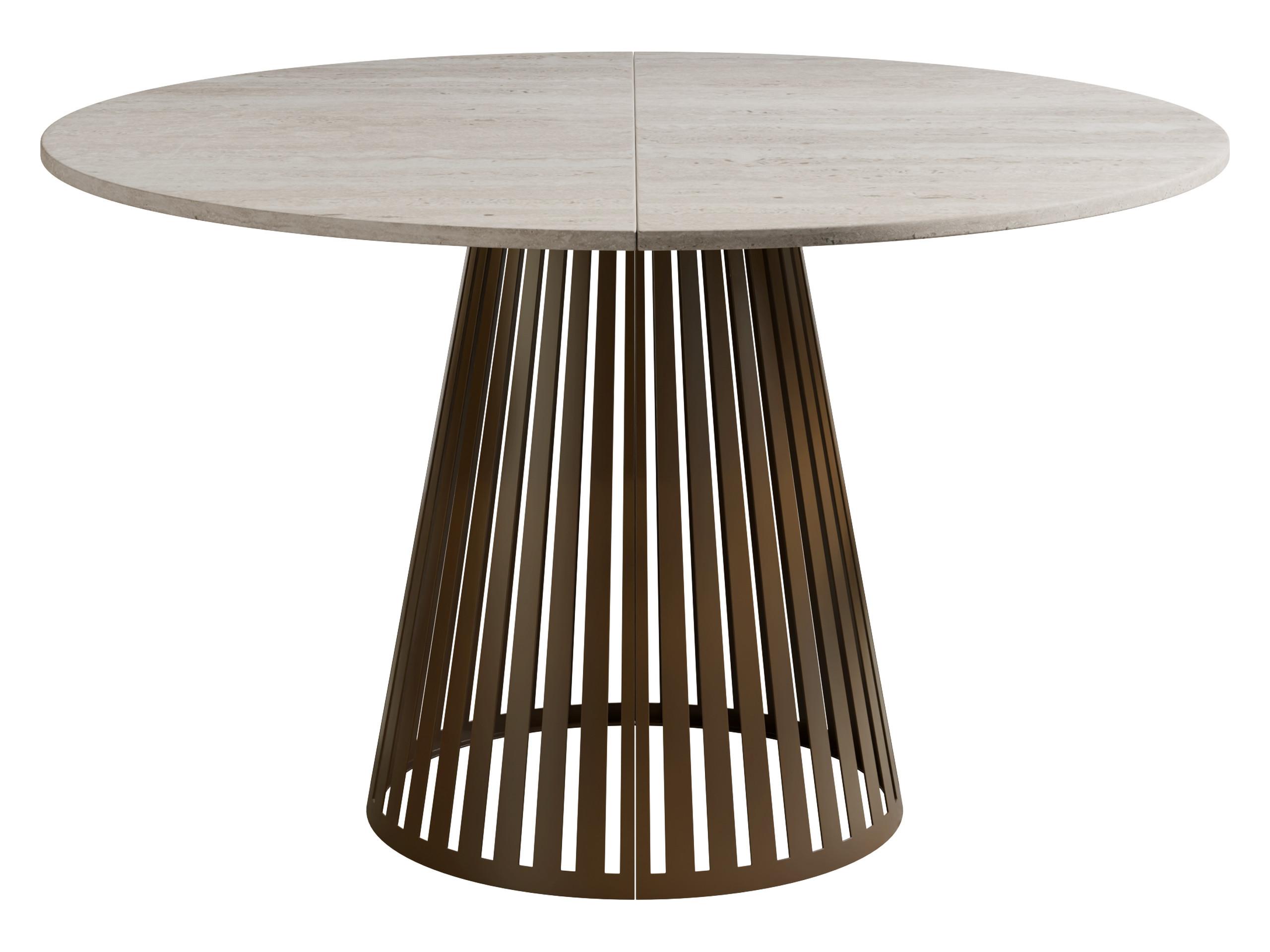 ESSTISCH ausziehbar Cone Braun 120 - Ecru/Braun, Holzwerkstoff/Metall (120/120/76cm) - MIRJAN24