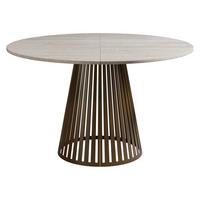ESSTISCH ausziehbar Cone Braun 120 - Ecru/Braun, Holzwerkstoff/Metall (120/120/76cm) - MIRJAN24
