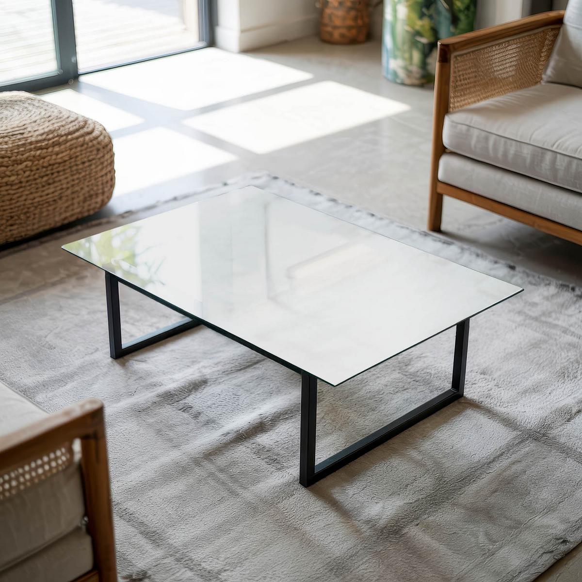 TISCHPLATTE 80x60 cm Farbe Weiß, glatt - Weiß, Glas (80/60/0.4cm) - TULUP