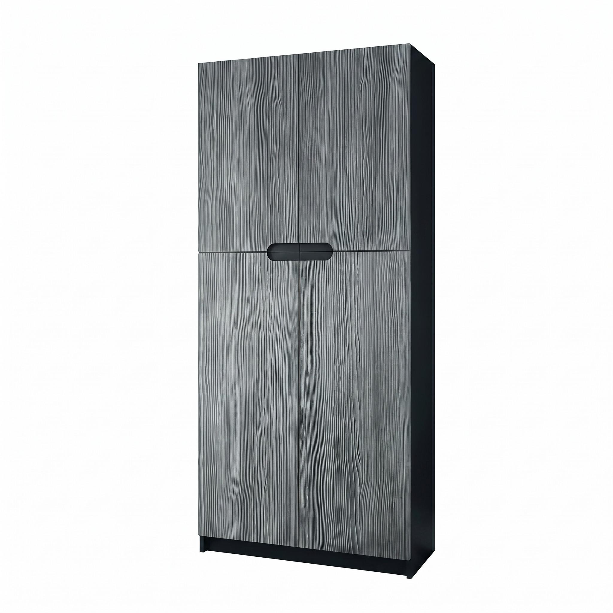 BÜROSCHRANK Logan Fronten in Avola-Anthrazit - Anthrazit, Holzwerkstoff (82/184/37cm) - Vladon
