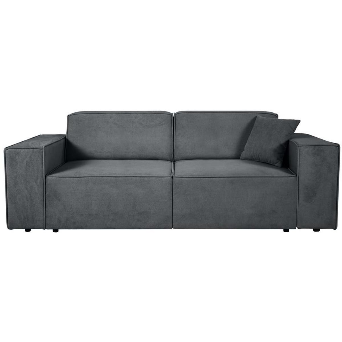3-SITZER SOFA Pedro ohne Schlaffunktion dunkelgrau - Dunkelgrau/Schwarz, Textil (215/75/88cm) - Beautysofa