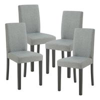 ESSZIMMERSTUHL-SET HAMBURG 4 TLG. - Hellgrau/Schwarz, Holz/Textil (43/89/54cm) - [en.casa]