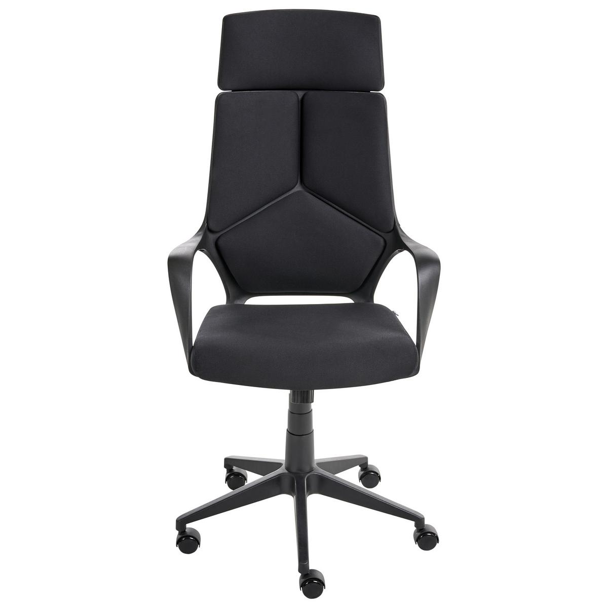 BÜROSTUHL Schwarz Delight - Schwarz, Textil (64/116/64cm) - Beliani