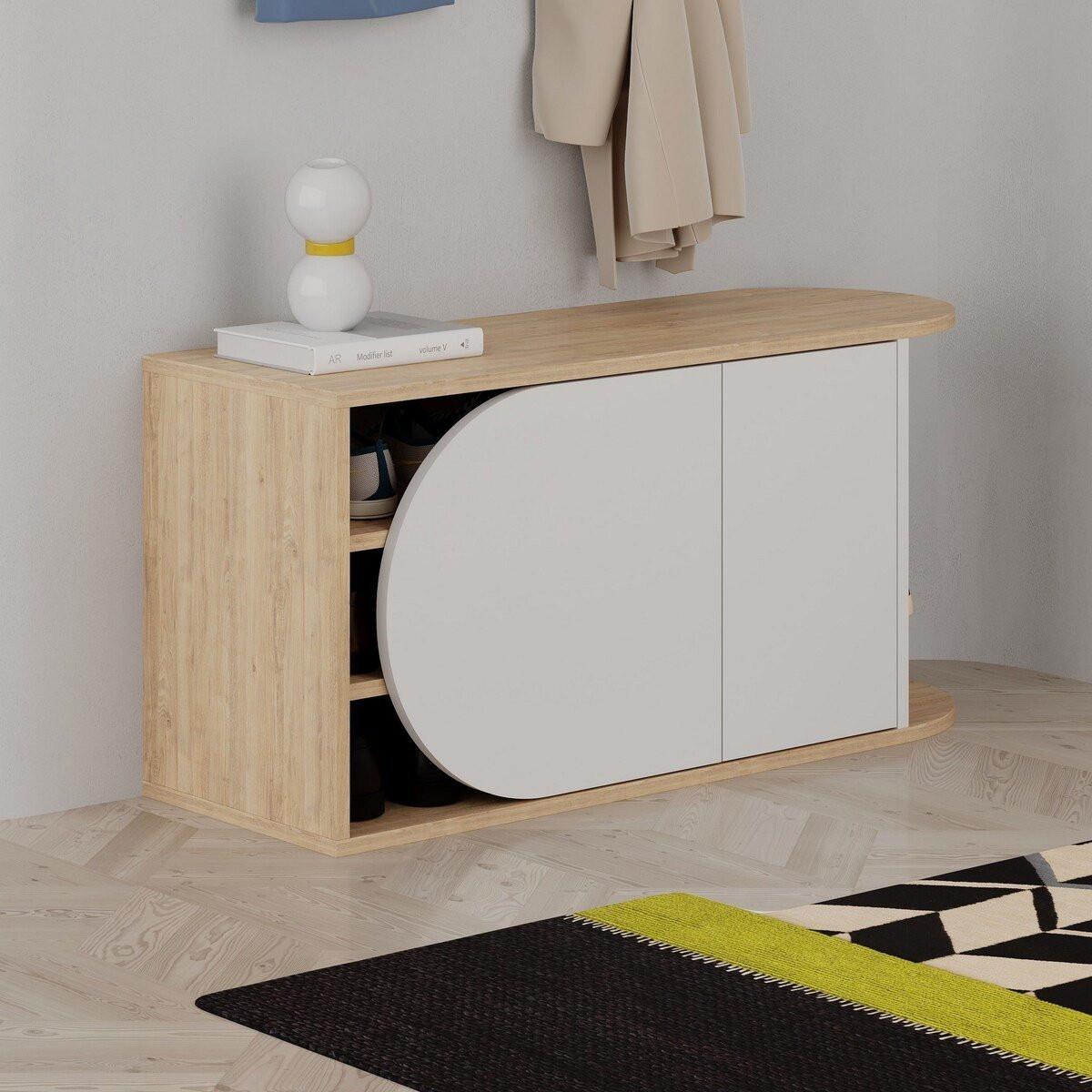 SCHUHAUFBEWAHRUNG 2 Türen B104 cm – NOVA - Weiß, Holzwerkstoff (37/50/104cm) - Calicosy