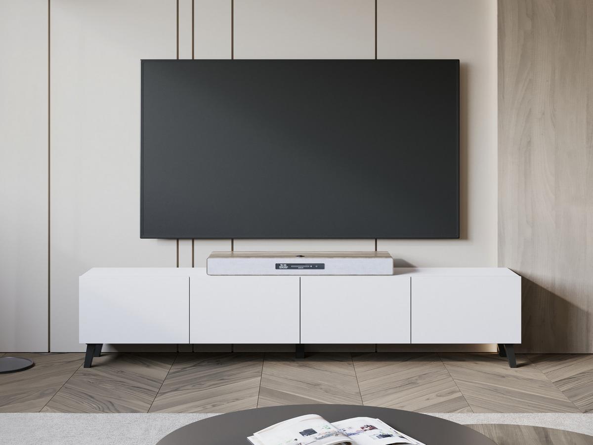 TV-LOWBOARD Phuket 190 - Schwarz/Weiß, Holzwerkstoff/Kunststoff (190/40/32cm) - MIRJAN24