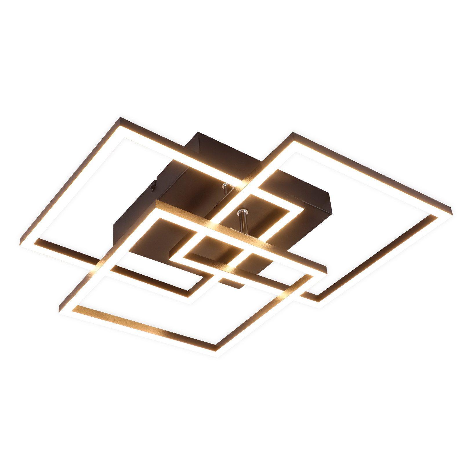 LED-DECKENLEUCHTE Luke 40/40/9cm - Schwarz, Metall (40/40/9cm) - Nettlife