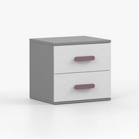 NACHTTISCH JONAS II 22, 55/51/44, 2 Schubladen, grau - Grau, Holzwerkstoff (55/44/51cm) - imoebel24