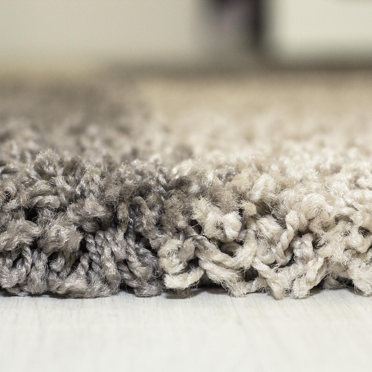 HOCHFLORTEPPICH WERFEN, kariert, Taupe, Ø 160 cm - Braun, Textil (160/160cm) - KADIMA DESIGN