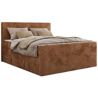 BOXSPRINGBETT TILIANO KING DUO 180/200 - Orange Cord - H4 - Orange, Textil (180/200cm) - MKS