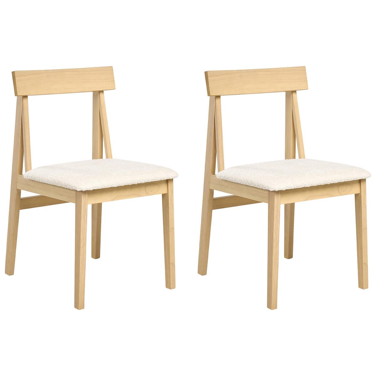 ESSZIMMERSTUHL 2er-Set Hellbraun Isle - Hellbraun/Beige, Holz (45/82/55cm) - Beliani