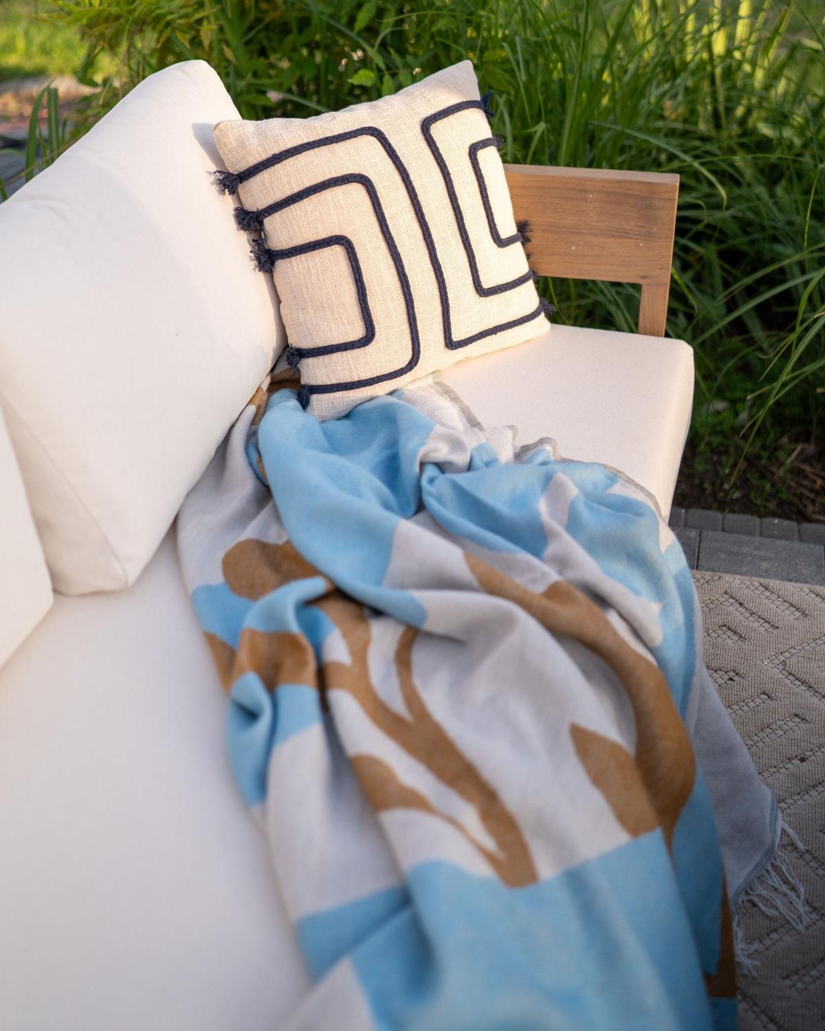 DECKE Hellblau Palhi 130/170 cm - Hellblau, Textil (130/170cm) - Beliani