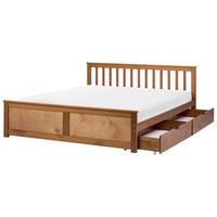 BETT mit 2 Schubladen 160/200 cm Kiefernholz Braun Olendon - Braun, Holz (160/200cm) - Beliani