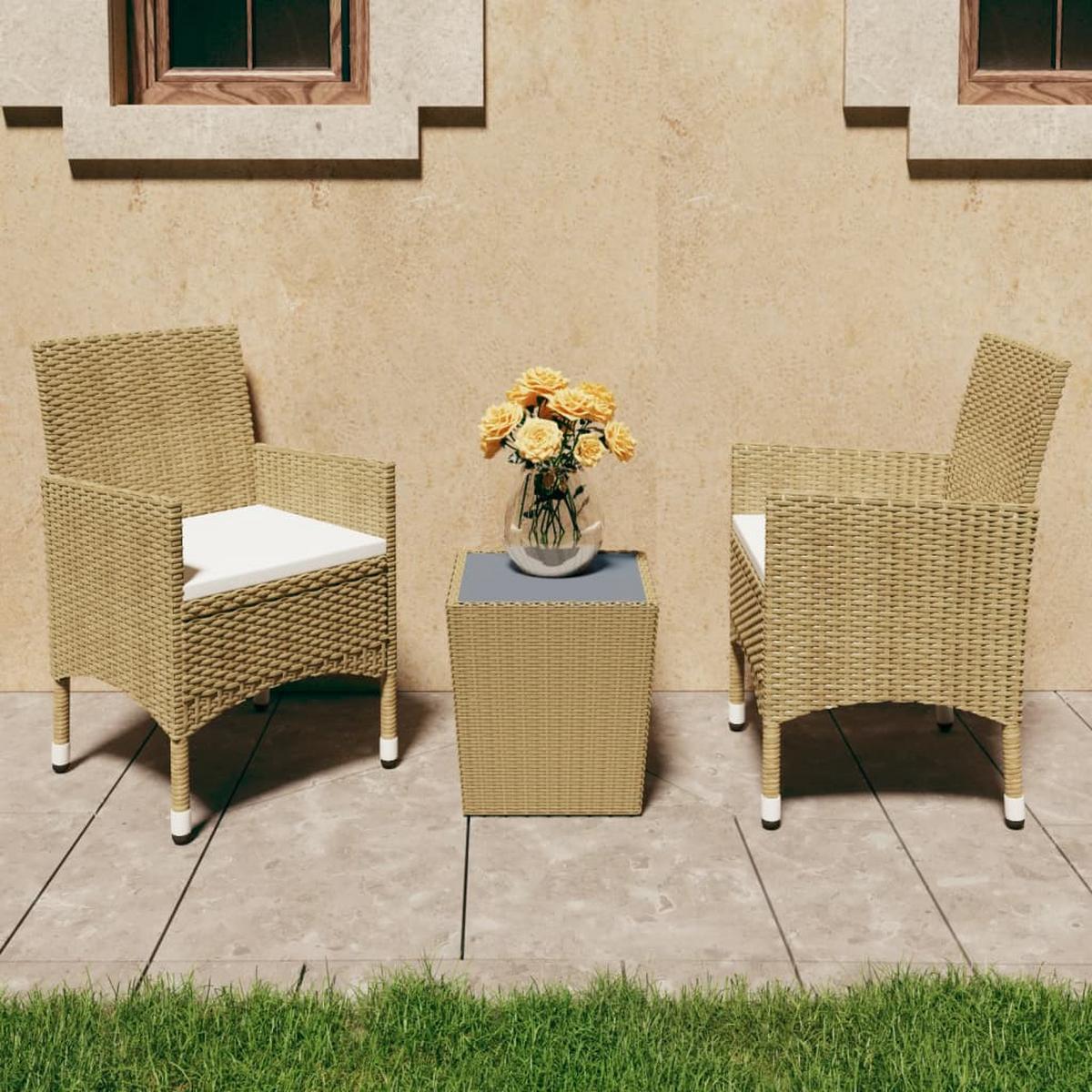 GARTENSET Yalich 3-teilig - Beige, Metall - Nettlife