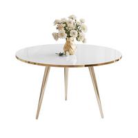 COUCHTISCH SOLEIL GOLD Hochglanz, Weiß Hochglanz, 70cm - Weiß, Holzwerkstoff (70/70/47cm) - Lookway