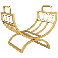 KAMINHOLZREGAL für innen 46 x 36 x 41cm Brennholzregal für Kamin Ofen Gold - Goldfarben, Metall (36/41/46cm) - Outsunny