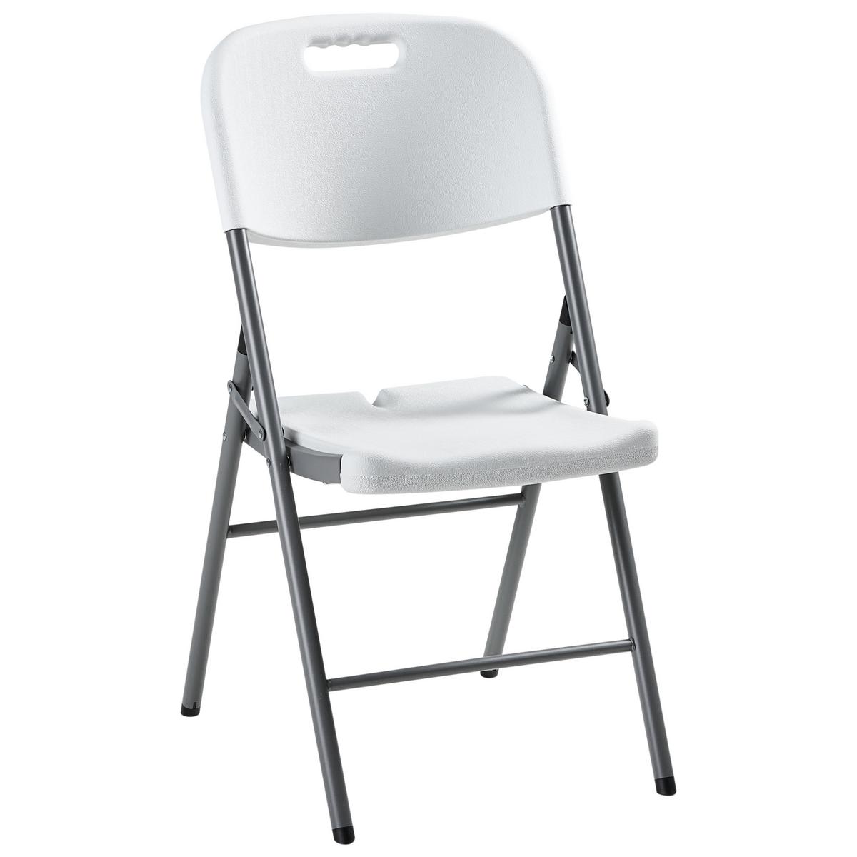 GARTENSTUHL 2er-Set Weiß Cugnoli - Silberfarben/Weiß, Kunststoff (44/90/51cm) - Beliani