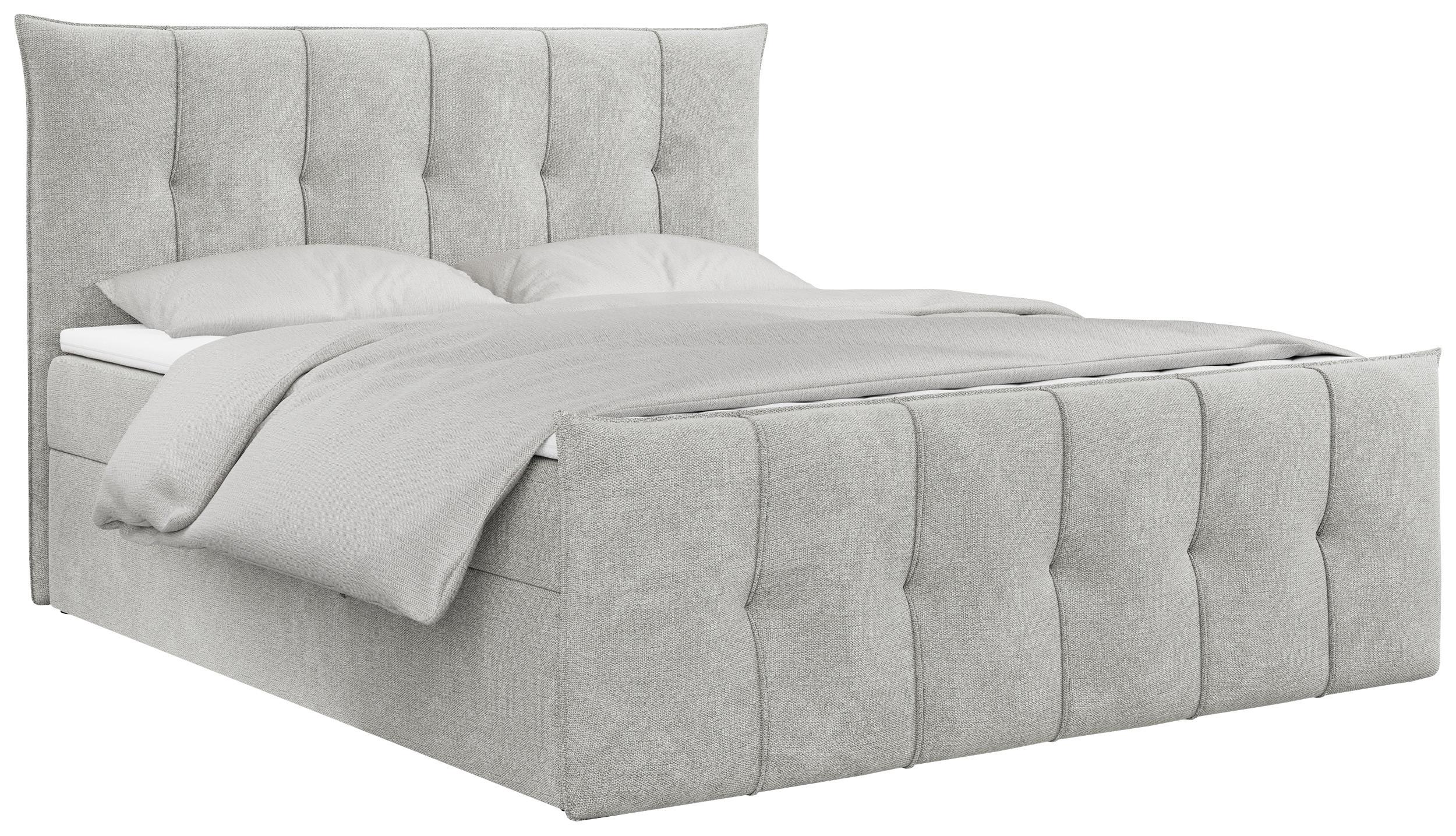 BOXBETT PREMIUM 11 140/200 Hellgrau Struktur - H3 - Hellgrau, Holz/Textil (140/200cm) - MKS