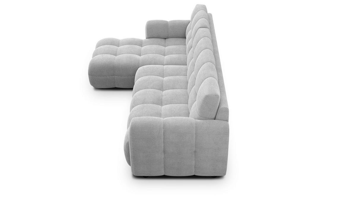 ECKSOFA MELLOW 4-Sitzer, hellgrau - Hellgrau/Schwarz, Holz/Textil (262/156cm) - Wozimo