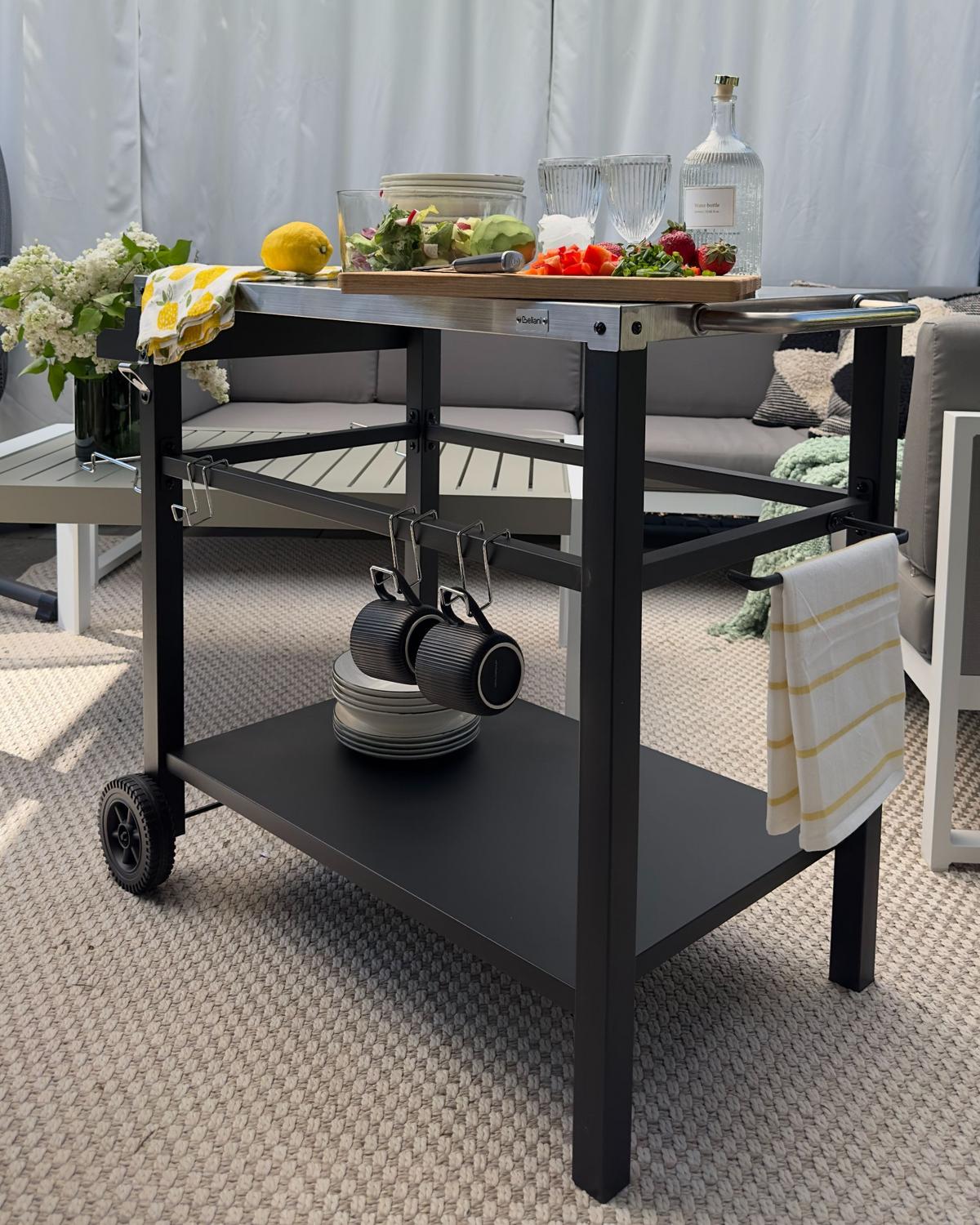 SERVIERWAGEN Schwarz Spiazzi - Silberfarben/Schwarz, Metall (60/83/115cm) - Beliani