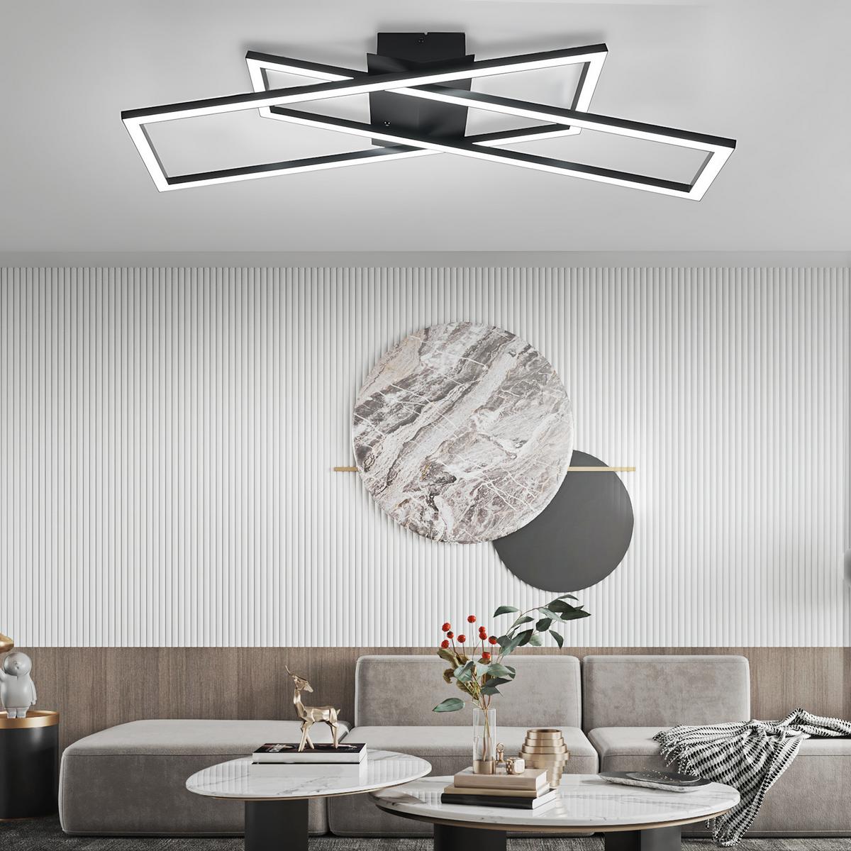 LED-DECKENLEUCHTE Talsen 22/22/13.5 cm - Schwarz, Metall (22/22/13.5cm) - ZMH