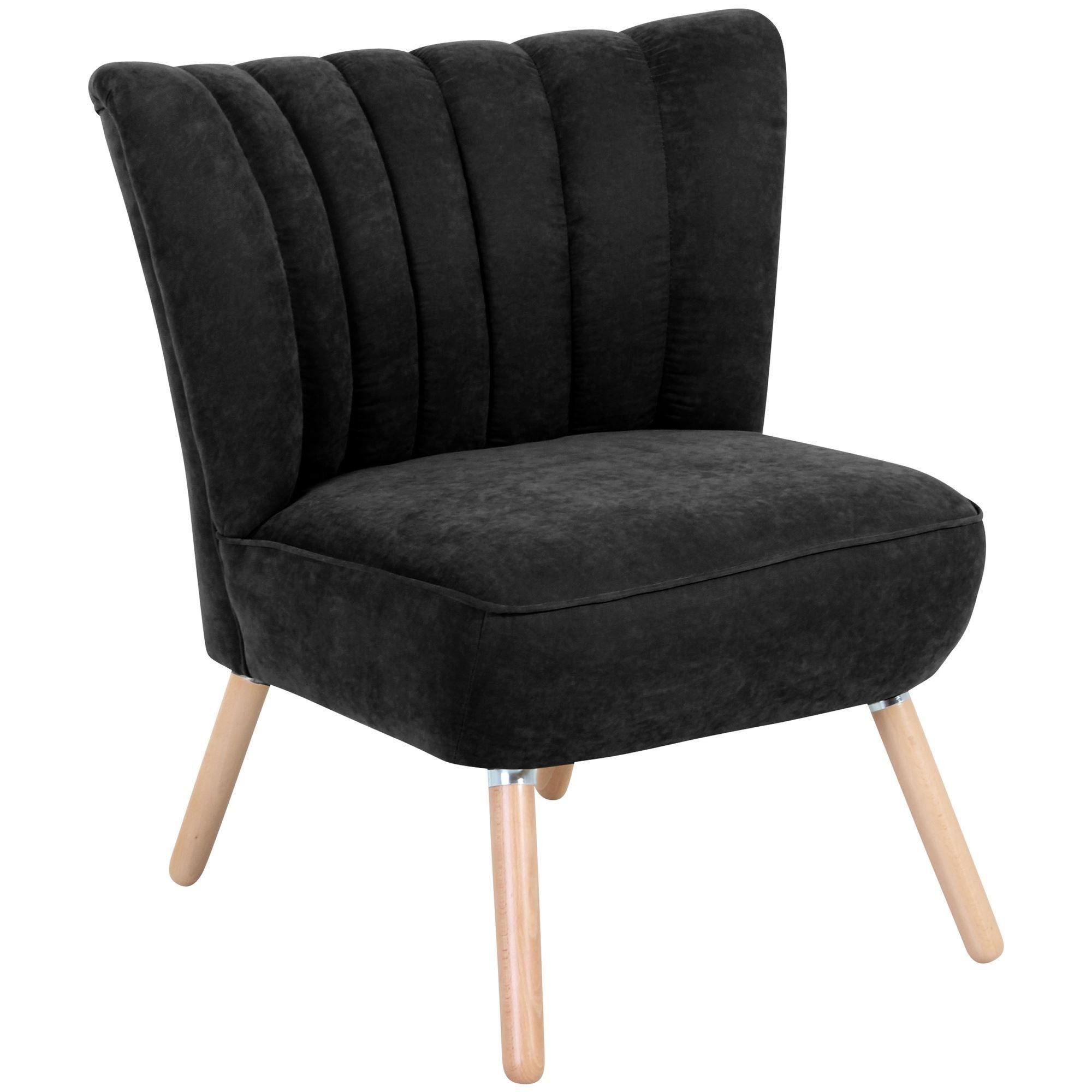SESSEL Kadisha Bezug Velourstoff Buche natur / schwarz - Buchefarben/Graphitfarben, Kunststoff (70/80/66cm) - 58aufmkessel