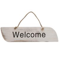 WANDSCHILD WILKOMMEN SHABBY-LOOK Reinweiß - Weiß, Holz (43/10/1cm) - MCW
