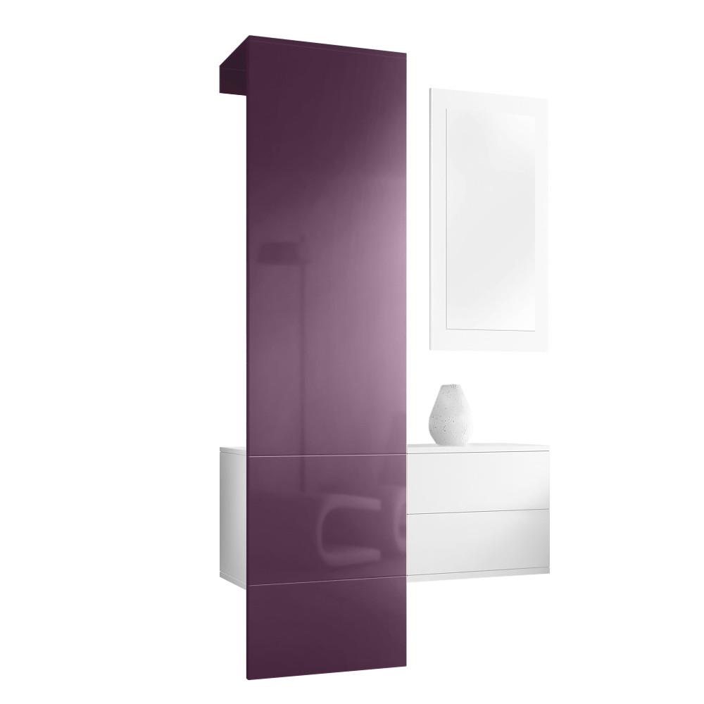 GARDEROBE Carlton Paneel in Brombeer Hochglanz - Brombeere, Holzwerkstoff (105/193/35cm) - Vladon
