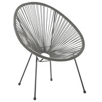 RATTANSTUHL Kunststoff dunkelgrau 70 cm Acapulco II - Schwarz/Grau, Kunststoff (70/87/90cm) - Beliani