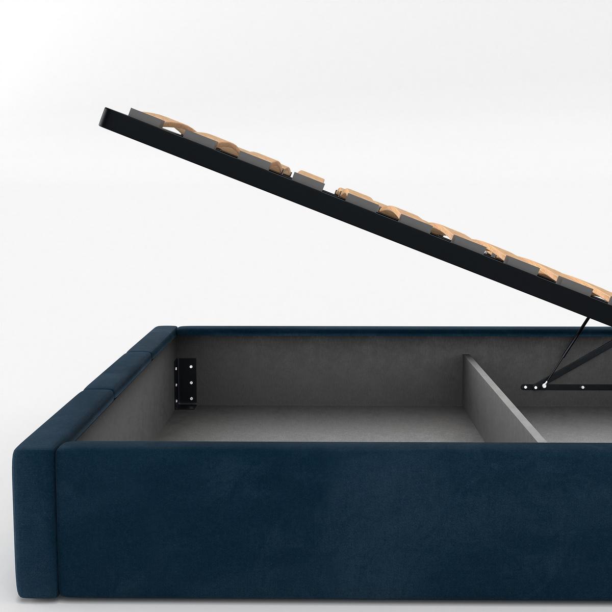 POLSTERBETT für Schlafzimmer Bett mit Stauraum Dunkelblau 90x200 - Dunkelblau, Holzwerkstoff/Metall (90/200cm) - Muralo