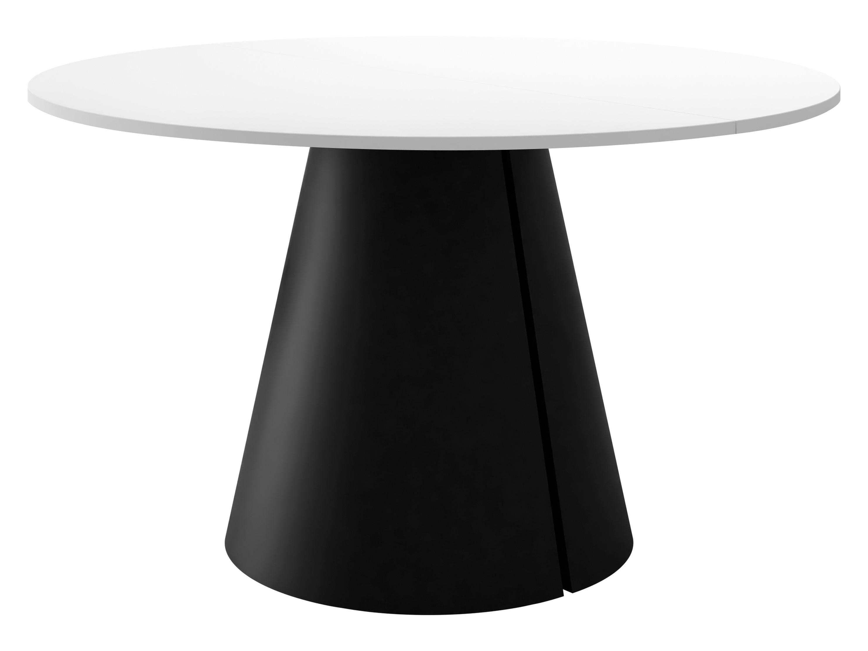 ESSTISCH Calma 120 - Schwarz/Weiß, Holzwerkstoff/Metall (120/120/76cm) - MIRJAN24