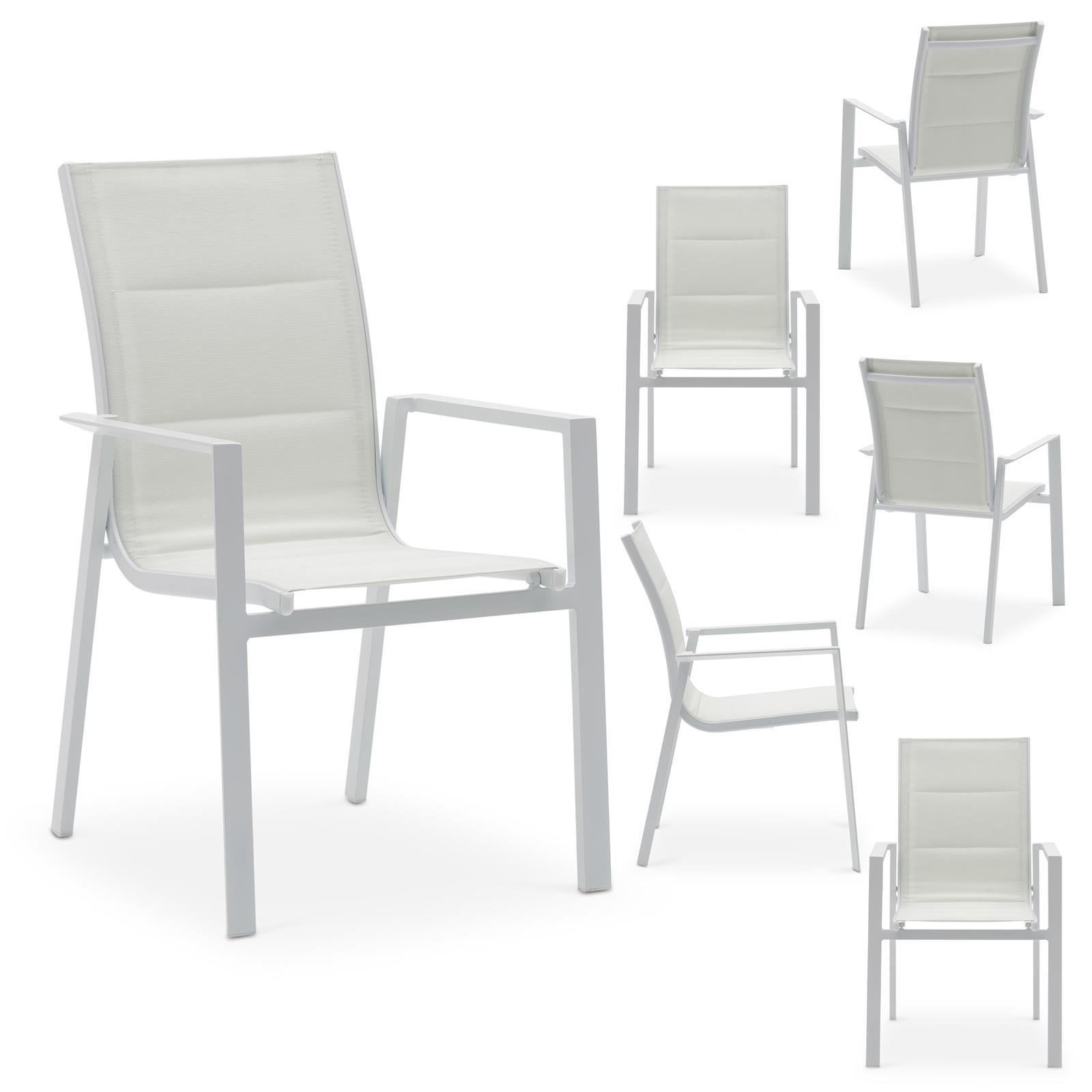 GARTENSTÜHLE TRAPANI 6er-Set weiß - Weiß, Textil (42/91/43cm) - IDIMEX