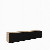 LOWBOARD CAVA 200/41/40 cm, Hängender TV-Schrank Eiche Artisan - Schwarz/Eiche Artisan, Holzwerkstoff (200/41/40cm) - MASSENO